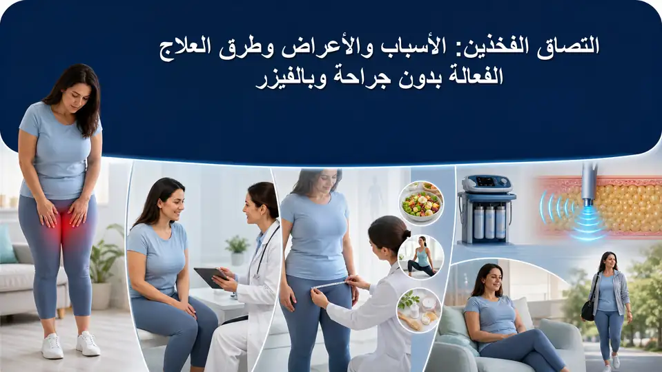 التصاق الفخذين: الأسباب والأعراض وطرق العلاج الفعالة بدون جراحة وبالفيزر