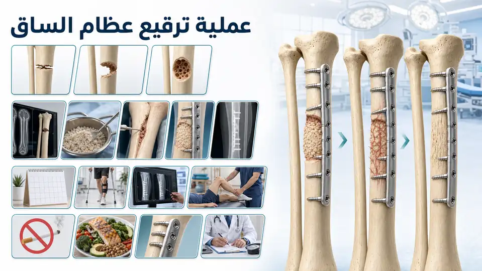 عملية ترقيع عظام الساق: الأسباب، خطوات العملية، مدة الالتئام ونسبة النجاح