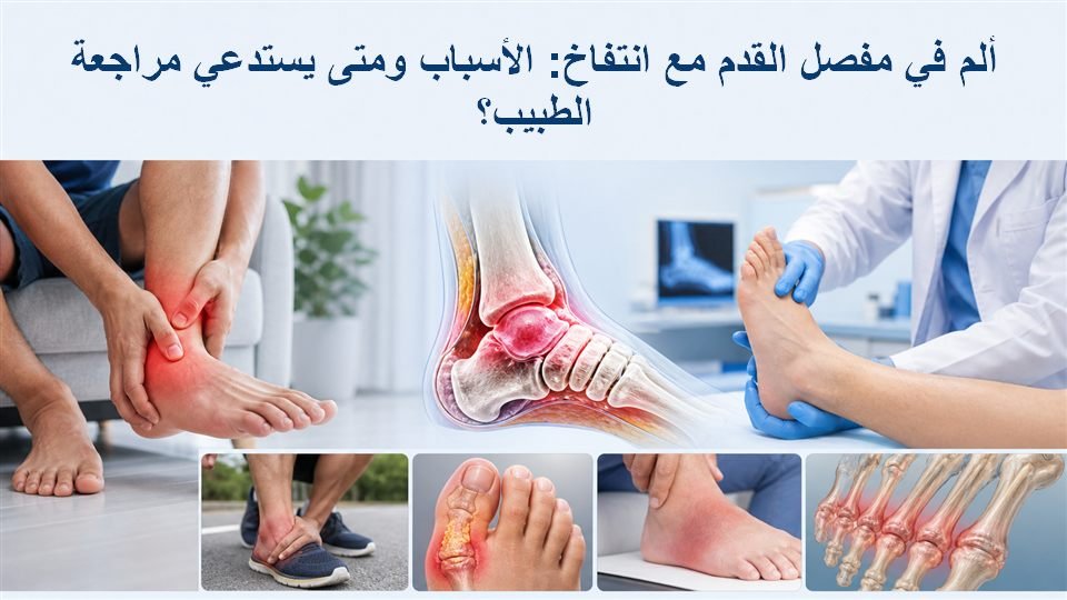 ألم في مفصل القدم مع انتفاخ: الأسباب ومتى يستدعي مراجعة الطبيب؟