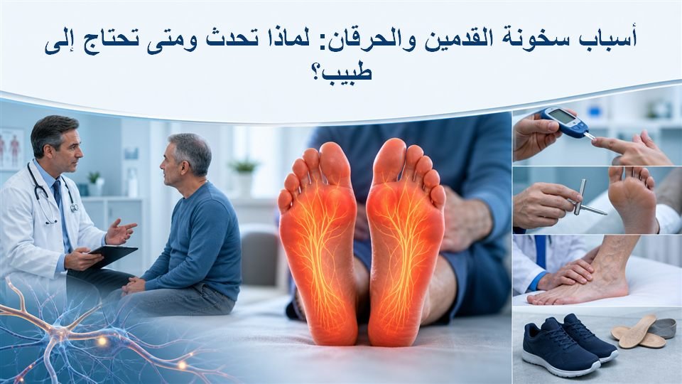 أسباب سخونة القدمين والحرقان: لماذا تحدث ومتى تحتاج إلى طبيب؟ 