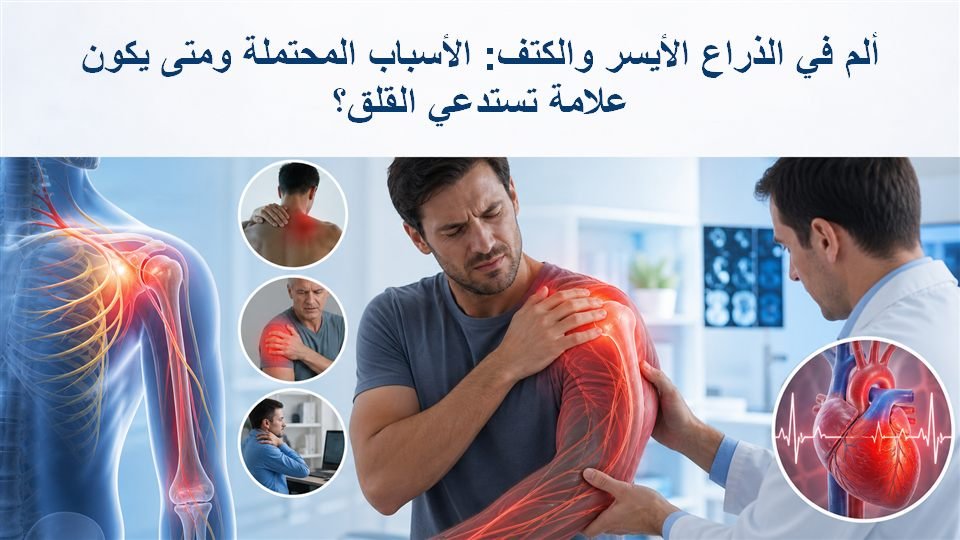 ألم في الذراع الأيسر والكتف: الأسباب المحتملة ومتى يكون علامة تستدعي القلق؟